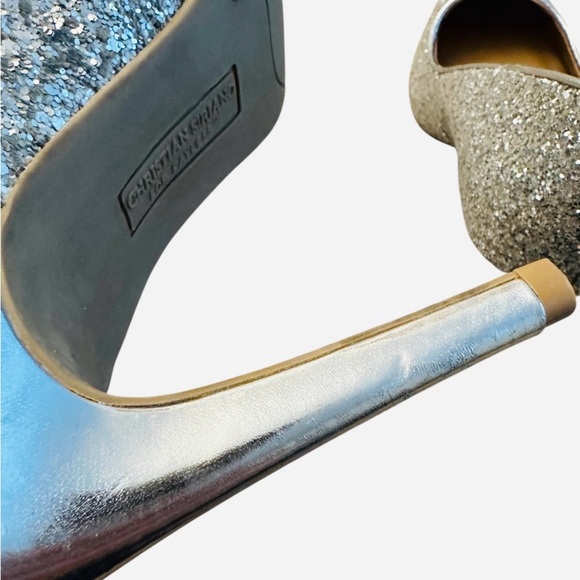 Christian Siriano By Payless Silver Glitter Disco Heels 4” Stiletto Women’s 8 - Picture 6 of 8